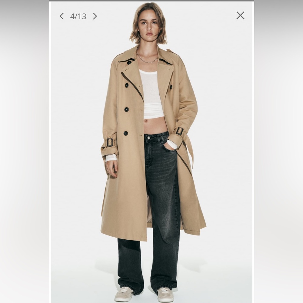NWT Zara Woman Double Breasted Long Trench Coat